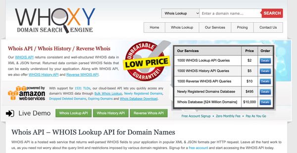 OSINT tips with Whoxy